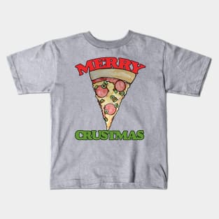 Merry CRUSTmas pizza christmas Kids T-Shirt